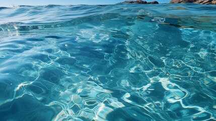 Stunning Top-View of Pristine Turquoise Pool Water with Ripples and Reflections.