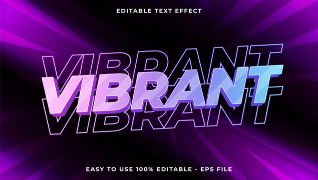 3d vibrant gradient glitch text style effect template editable text effect