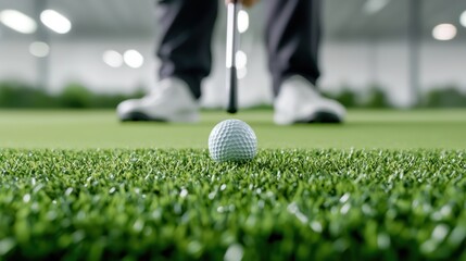 Futuristic High-Tech Putting Green with Electronic Sensors and Analytics in Action in Ultrahigh Detail 8K Resolution, Generative Ai