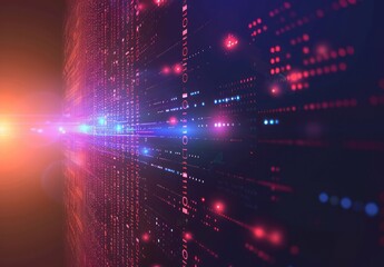 Naklejka premium Digital Data Stream - Abstract Representation of Binary Code