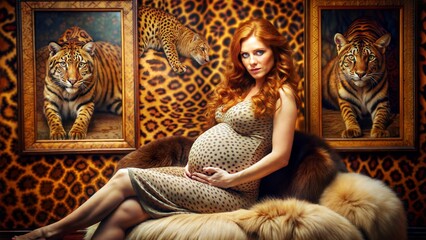 Obraz premium a photo of the beautiful very pregnant woman