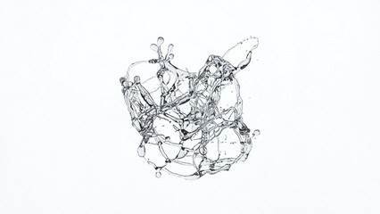 Abstract 3d animation of transparent liquid in motion against a white background