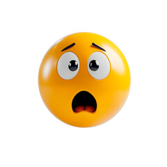 Fototapeta premium isolated 3d emoji shocked face on plain background surprised emoticons reaction icons