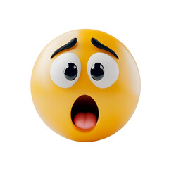 Fototapeta premium isolated 3d emoji scared face on plain background surprised emoticons reaction icons