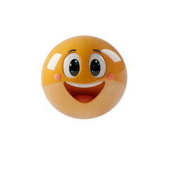 Fototapeta premium isolated 3d emoji happy face on plain background smiley emoticons joy reaction icons