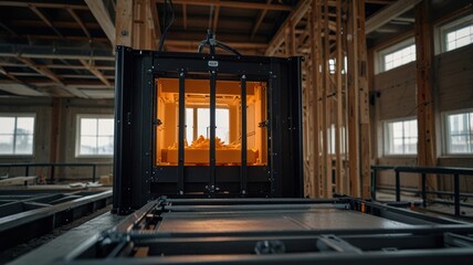 On-site house construction activities, highlighting building materials and workers