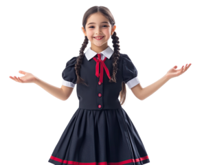 girl student smiling as element on transparent background