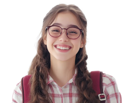 beautiful girl teacher smiling as element on transparent background - Powered by Adobe