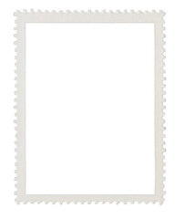 blank postage stamp template with tranparend design space and background	
