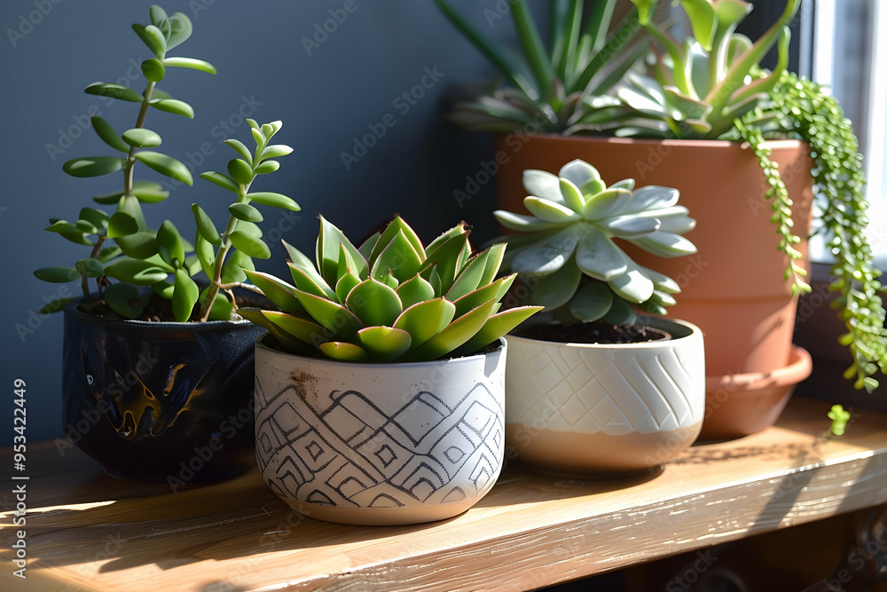 Wall mural cactus in a pot pots in a garden