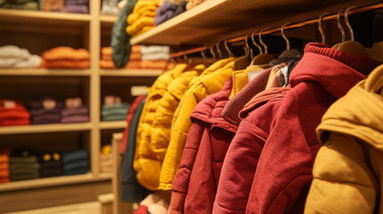 Obraz premium Children's autumn clothing store