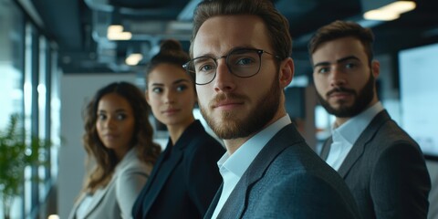 Obraz premium Professional Team Collaboration in an Office