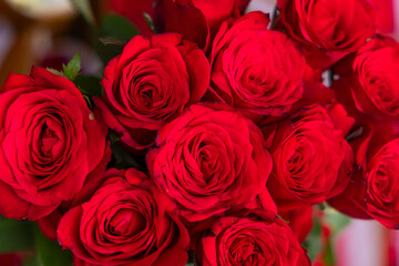Fresh Rose Bouquet in Market
