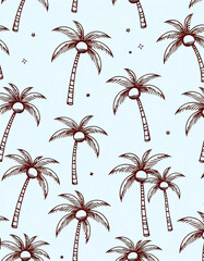 seamless pattern with red and white flowers