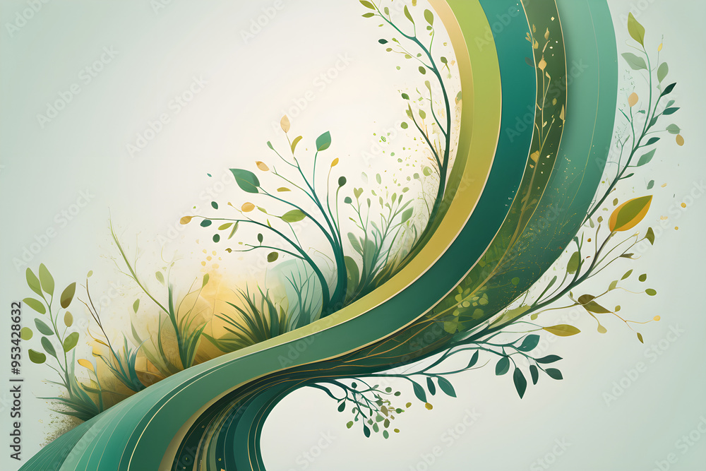 Wall mural abstract floral background