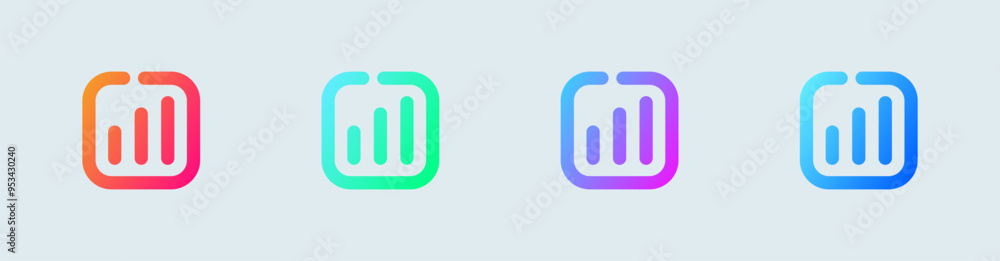Poster report line icon in gradient colors. statistic signs vector illustration.