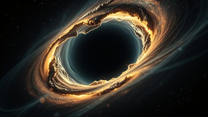 A swirling black hole in space.