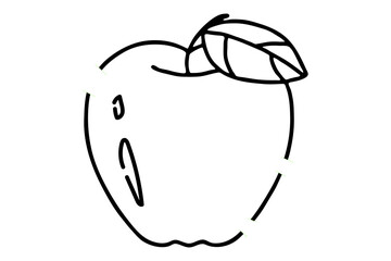 美味しいりんごのシルエット