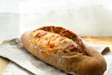 homemade cheese baguette