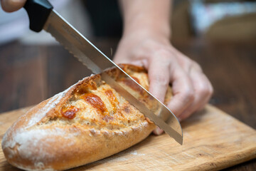 homemade cheese baguette