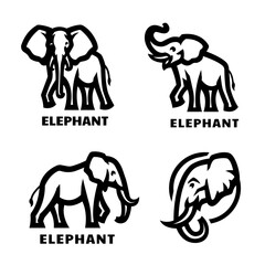 Elephant logo set.