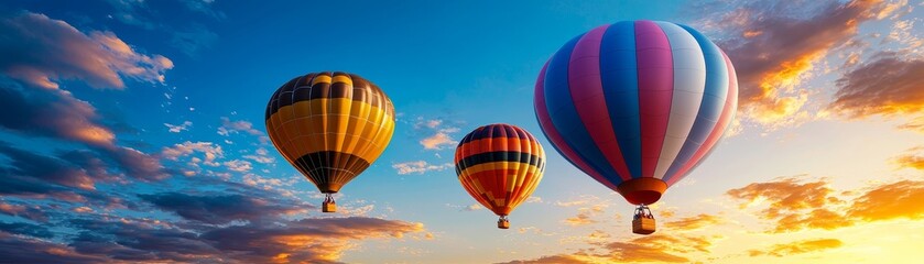 Dreamy hot air balloon festival with colorful balloons, floating above picturesque landscapes, whimsical adventure, aerial vistas, pencil illustration, high-quality, realistic :: blue skies,