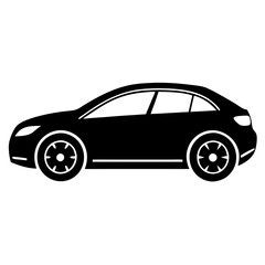 Car silhouette isolated on a white background 
