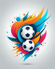 soccer ball with splashes for poster