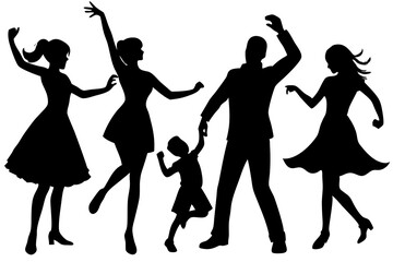 Fototapeta premium Family silhouette vector illustration 