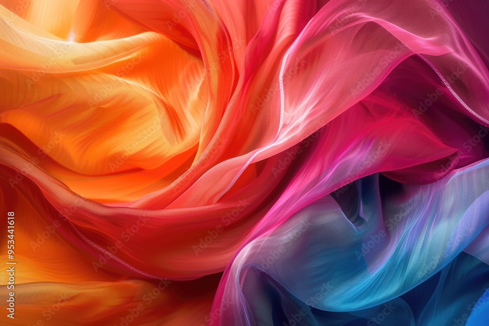 Poster a detailed shot of a colorful fabric, suitable for use in design or editorial contexts