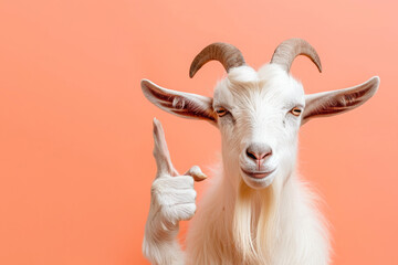 Goat pointing his finger. Ai generative art