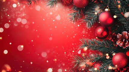 Christmas ans New Year seasonal social media background design in square with blank space for text. Template for holiday commercial promotion post.