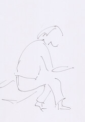 silhouette of a sitting woman