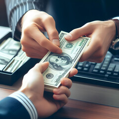 돈을 건네는 모습