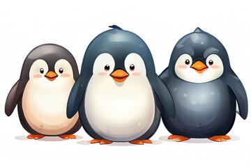 Naklejka premium penguin parade chubby rounded letterforms that waddle along like