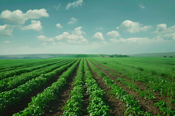 field and blue sky