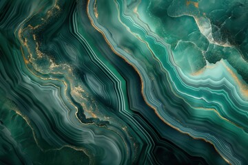 3D green agate texture with gold accents, ideal for background use