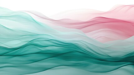  A white background with two pink and blue waves on opposite sides