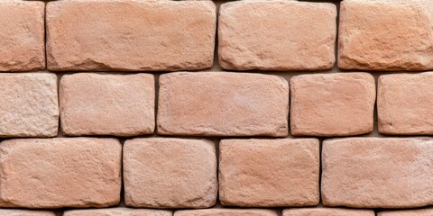 Fototapeta premium A wall made of red clay bricks in the background