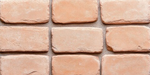 Fototapeta premium A wall made of red clay bricks in the background