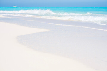 Waves on Mediterranean sea landscape in Egypt, Sahel, North coast