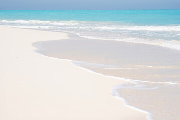 Waves on Mediterranean sea landscape in Egypt, Sahel, North coast