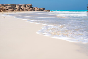 Waves on Mediterranean sea landscape in Egypt, Sahel, North coast

