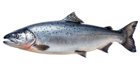 fresh salmon fish on white background