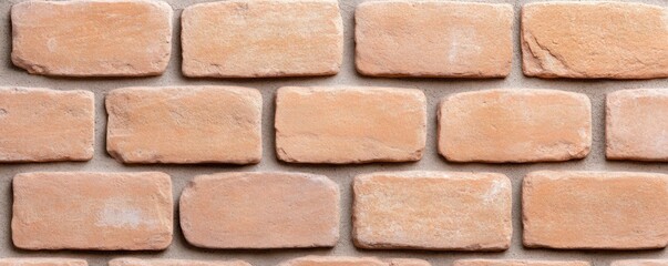 Fototapeta premium A wall made of red clay bricks in the background