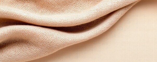 Background banner panorama of natural cotton linen in shades of brown and beige.
