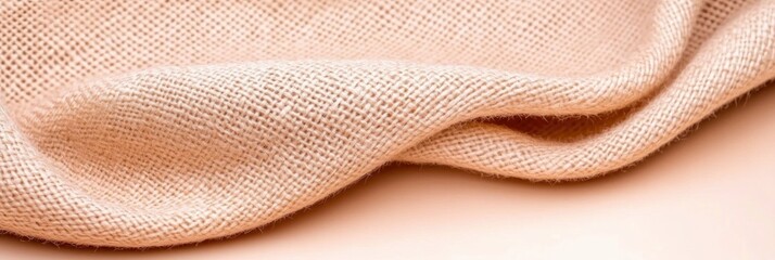 Background banner panorama of natural cotton linen in shades of brown and beige.