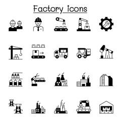 Factory and Industrial icon set