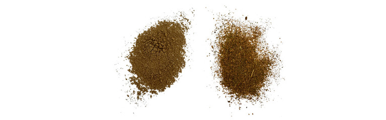 Close-up macro shot of 2 types of spices
