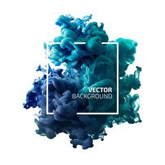 Ink swirling in water. Vector abstract cloud. Abstract banner paints  isolated on white background. Liquid ink. Background for banner, card, poster, poster, identity, web design